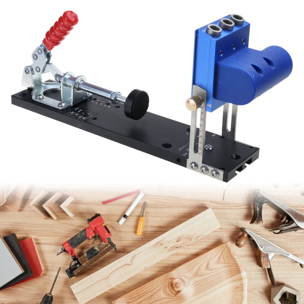 MOMOJIA Pocket Hole Jig Kits Woodworking Oblique Hole Locator Drill Bit 5-80mm Drill Guide Set Hole Puncher DIY Crafts Tool