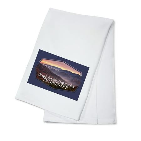 

Great Smoky Mountains Tennessee Sunset Contour (100% Cotton Tea Towel Decorative Hand Towel Kitchen and Home)