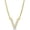Gold, variant on Initial Letter V Necklace, Moissanite, 925 Sterling Silver, Yellow Gold Vermeil