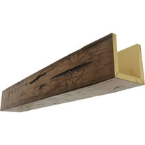 4"W x 6"H x 14'L 3-Sided (U-beam) Hand Hewn Endurathane Faux Wood Ceiling Beam, Premium Aged