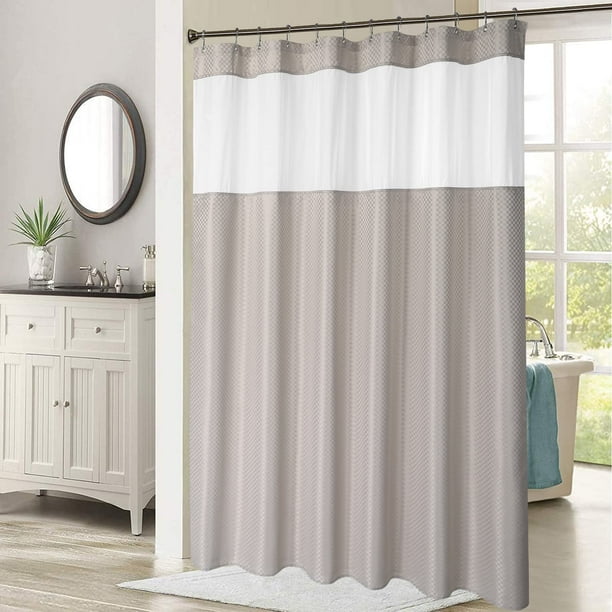 DSstyles Fabric Shower Curtain with Snapin Liner, Heavy Duty Water