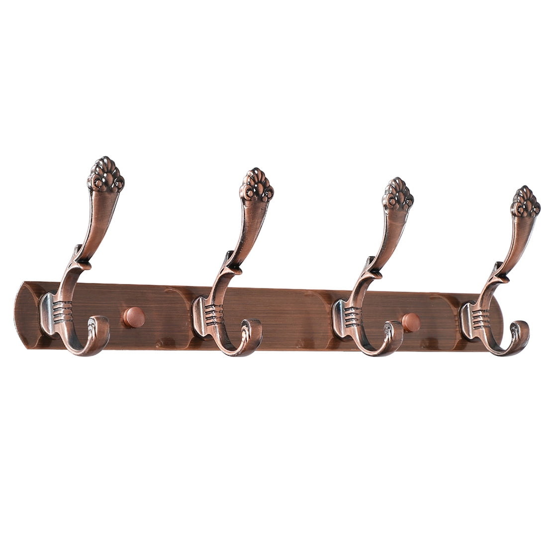13.6" Dual 4 Hooks Coat Rack Wall Hooks Coat Hooks, Plating Copper 4