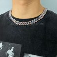 thumbnail image 1 of ULJ Hip Hop 14MM Prong Cuban Colorful Bling Chain Necklace & Bracelet Iced Out Rhinestone Chains For Men Woman  Jewelry, 1 of 6