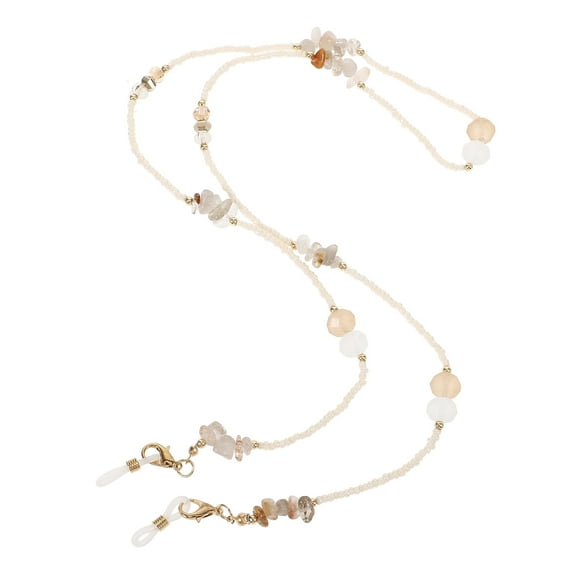 WASHWEPE Beaded Eyeglass Chain Necklace for Glasses 1Set Multi Color Crushed Stone Prevent Falling Women