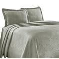 thumbnail image 2 of Geometric Fret Cotton Jacquard Matelasse Scalloped Bedspread Set , King, Platinum by Blue Nile Mills, 2 of 6
