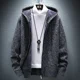 thumbnail image 2 of Ropa para hombre, cárdigan rojo con cremallera, suéteres de punto con cremallera para hombre, sudadera con capucha, chaqueta, abrigo, réplica de alta calidad, algodón grueso de invierno XA, 2 of 5