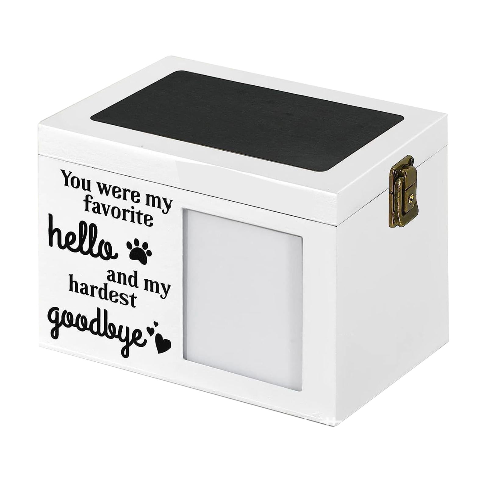 TOOYFUL Pet Urn Pet Urn Durable Sealed Pet Memorial Urn Wooden Pet Urn for Rabbits Favorite Toys Loss Pet Cats Remembrance Gift white