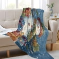 thumbnail image 6 of Fluorescent Cover blanket 70x55 inch frannel blanket Office nap blanket Camping blanket Bedding travel blanket Glow blanket Christmas Snowman Cute, 6 of 8