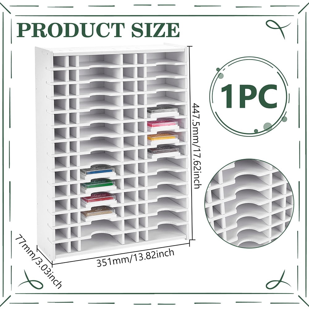 Ink Pad Storage Rack Stamp Organizer Holder for Desktop 28 Grids Inkpad Storage Box Inkpad Tray Organizer Rack Ink Pad Combo Racks 33.3x10.8x45cm