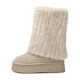 thumbnail image 1 of Botas de nieve para mujer, de suela gruesa, con punta redonda, con pelo, cortas, informales, a juego, para otoño e invierno, 1 of 6