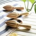thumbnail image 4 of STRANDCHIC Khaki Wooden Manual Citrus Juicer Handheld Fruit Juice Squeezer Practical Design for Home Kitchen and Bar Use, 4 of 6