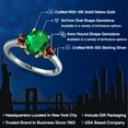 thumbnail image 2 of Gem Stone King 925 Silver and 10K Yellow Gold Green Nano Emerald and Red Rhodolite Garnet Engagement Ring for Women | 2.24 Cttw | Oval 9X7MM | Gemstone May Birthstone | Size 9, 2 of 6