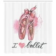 thumbnail image 3 of Ambesonne Ballerina Shower Curtain, I Love Ballet Typography, 69"Wx84"L, Multicolor, 3 of 3