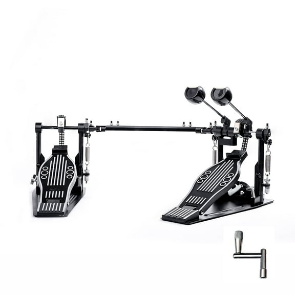 Vaisoeny Double Bass Drum Pedal, Double Chain Double Bass Pedal, Double Kick Pedal for Bass Drum，Drum Set Kit and Electronic Drums (V-ST13)