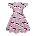 thumbnail image 3 of Girls' Dresses Halloween Bat Printed Flutter Sleeve A-Line Midi Dress Cute Halloween Costume for Girls, 3 of 4