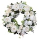 thumbnail image 3 of Corona de peonías artificiales resistente para puerta de entrada, decoración de interiores y exteriores para fiestas. Blanco, 3 of 9