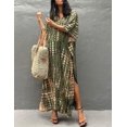 thumbnail image 2 of Robe de Plage Imprimée pour Femmes Manches Courtes Grande Taille Maillot de Bain Cover Ups, 2 of 5