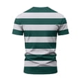 thumbnail image 7 of Yifymode Men's V Neck Short Sleeve T-Shirt, Wide Horizontal Stripe Print Chest Pocket Casual Top Green M, 7 of 7
