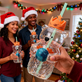 thumbnail image 6 of Holiday Bear-Shaped Glass Cold Cup with Straw, 20oz Mug for Iced Coffee, Cocktails, and Christmas Gifts, Perfect for Drinkware Lovers,(1 Bear Cup with Straw), 6 of 9