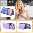 thumbnail image 3 of Crossbody Case for Samsung Galaxy A05s, Adjustable Shoulder Strap 47" / 1.2m, Finger Ring Holder with 6 Card Slots, 3 of 16