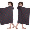 thumbnail image 4 of Green and Red Christmas Plaid Pattern Hooded Bath Towel，60"x35" for Ages 3 To 12 Kids, Quick Dry Lightweight Soft Microfiber Hood Beach Towel Cover Up for Kids, 4 of 7
