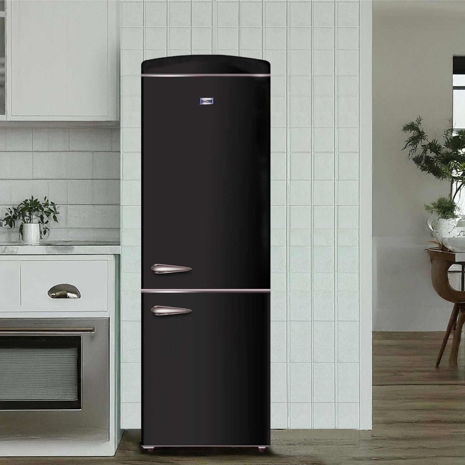 Conserv 10.7 cu. ft. Bottom Mount Retro Refrigerator in Black