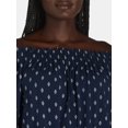 thumbnail image 2 of Time and Tru Women's Smocked Neck Off the Shoulder Dress, Sizes XS-XXXL, 2 of 4