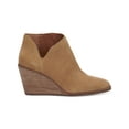 thumbnail image 2 of LUCKY BRAND Womens Beige Cut Out Melendi Round Toe Wedge Zip-Up Leather Booties 8 M, 2 of 4