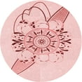 thumbnail image 1 of Ahgly Company Indoor Round Patterned Light Rose Pink Area Rugs, 4' Round, 1 of 6