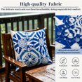 thumbnail image 2 of YLLN 18x18 in Outdoor Throw Pillows Set of 2, Waterproof & Fade-Resistant, Decorative Cushion With hidden zipper, for Patio Furniture (Blue), 2 of 7