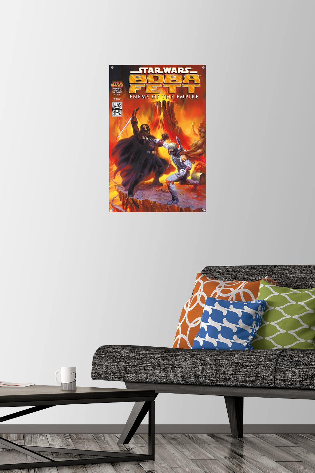Star Wars: Saga - Boba Fett - Enemy Wall Poster with Pushpins, 14.725" x 22.375"