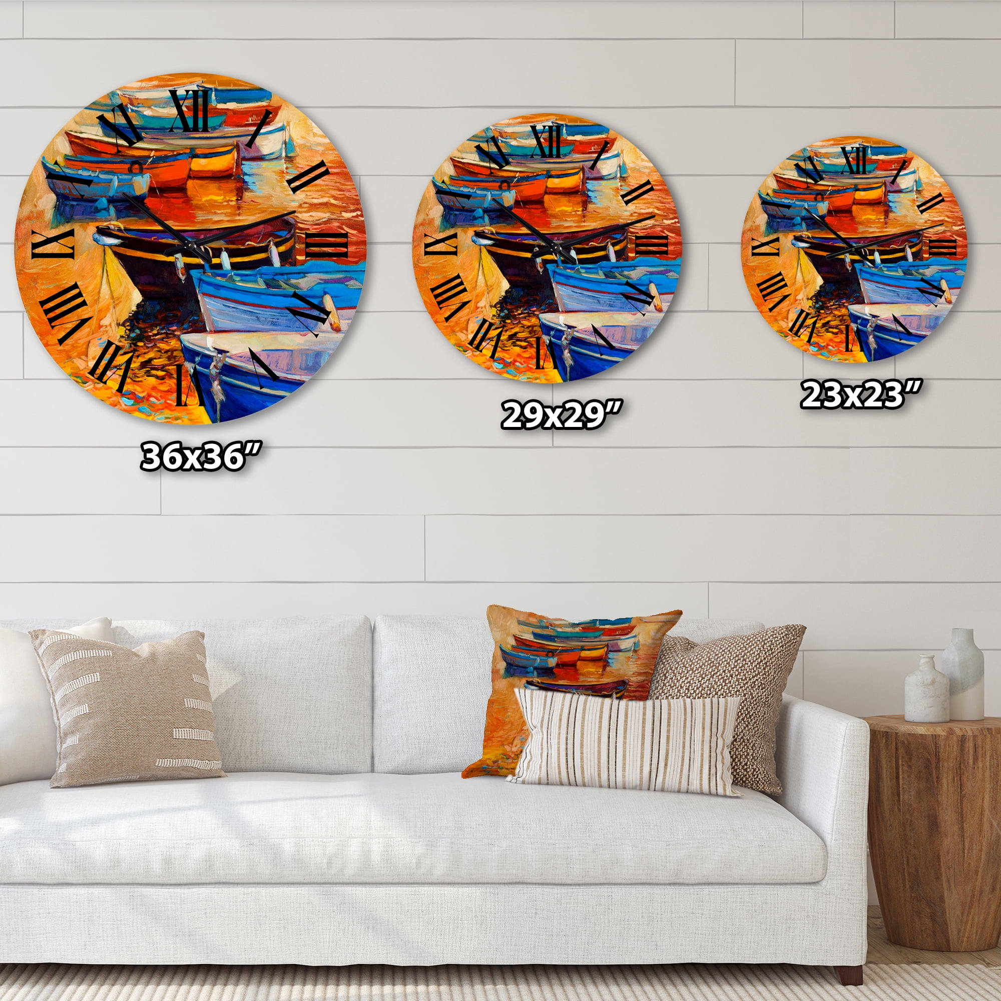 Designart 1 in Quartz Coastal Wall Clock