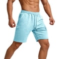 thumbnail image 6 of TEAJOPSUU Men's Casual Shorts Elastic Waist Drawstring Lightweight Breathable Beach Shorts with Pocket Light Blue, 6 of 7