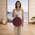 thumbnail image 5 of Node Fitness Zafu Meditation Cushion, 15" Round Buckwheat Yoga Pillow with Organic Cotton Cover - Burgundy, 5 of 7