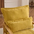 thumbnail image 6 of Ktaxon Chenille Accent Chair, Solid Wood Armrests Armchair, Metal Frame for Stability, Single Sofa with Comfortable Cushions and Lumbar Pillow Yellow, 6 of 9