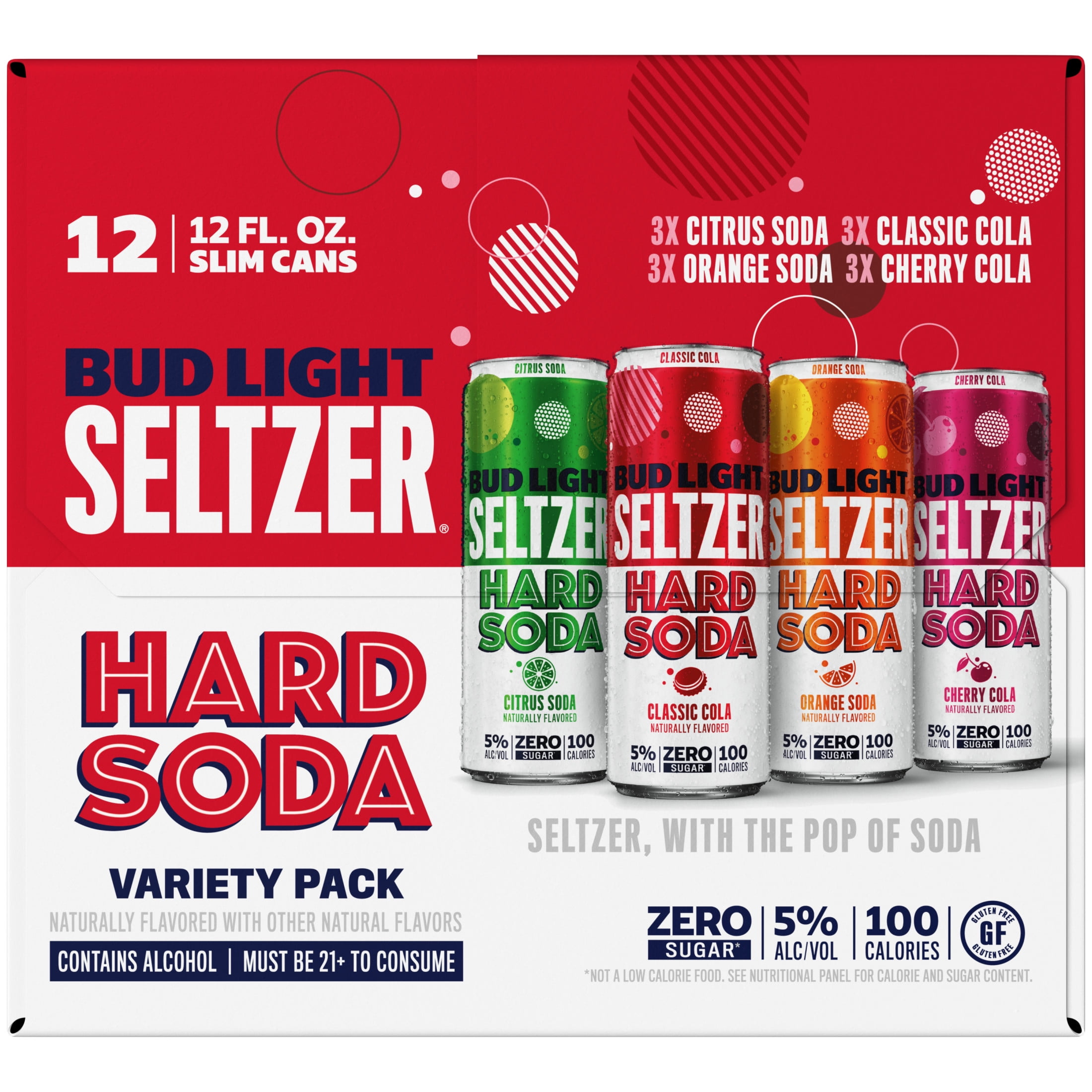 Bud Light Hard Seltzer Hard Soda Variety Pack, 12 Pack, 12 fl oz Aluminum Cans, 5 % ABV