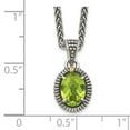 thumbnail image 3 of Shey Couture Sterling Silver with 14K Accent 18 Inch Antiqued Peridot Oval Necklace Q-QTC1467, 3 of 3