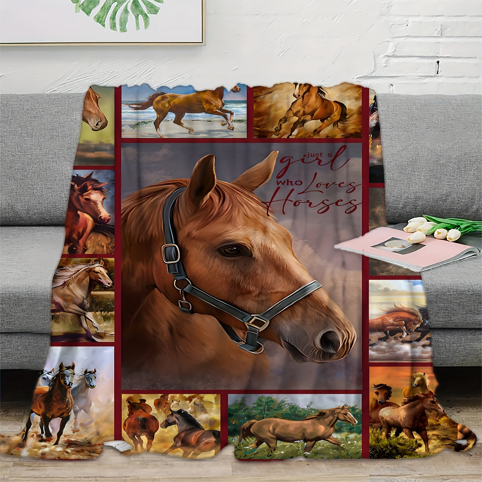 Horse Blanket Horse Gift Blanket for Girls Horse Gift Blanket for Women Gifts for Horse Lovers Super Soft And Comfortable Horse Themed Gift Blanket