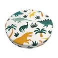 thumbnail image 6 of Uemuo Dinosaurs and Tropical Leaves Pattern Round Bar Stool Seat Covers Washable Stool Cushion Slipcover Elastic Bar Chair Covers-12 inch, 6 of 7