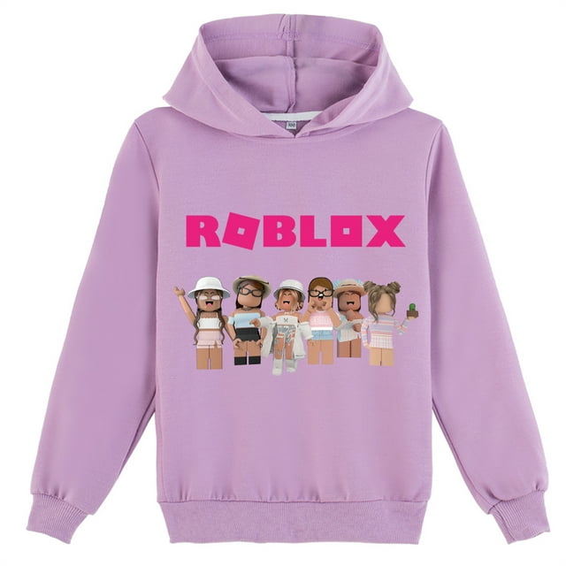 Roblox Chandails à Manches Longues avec Capuche Confortables Légers Chandails Décontractés pour 8-16 Ans