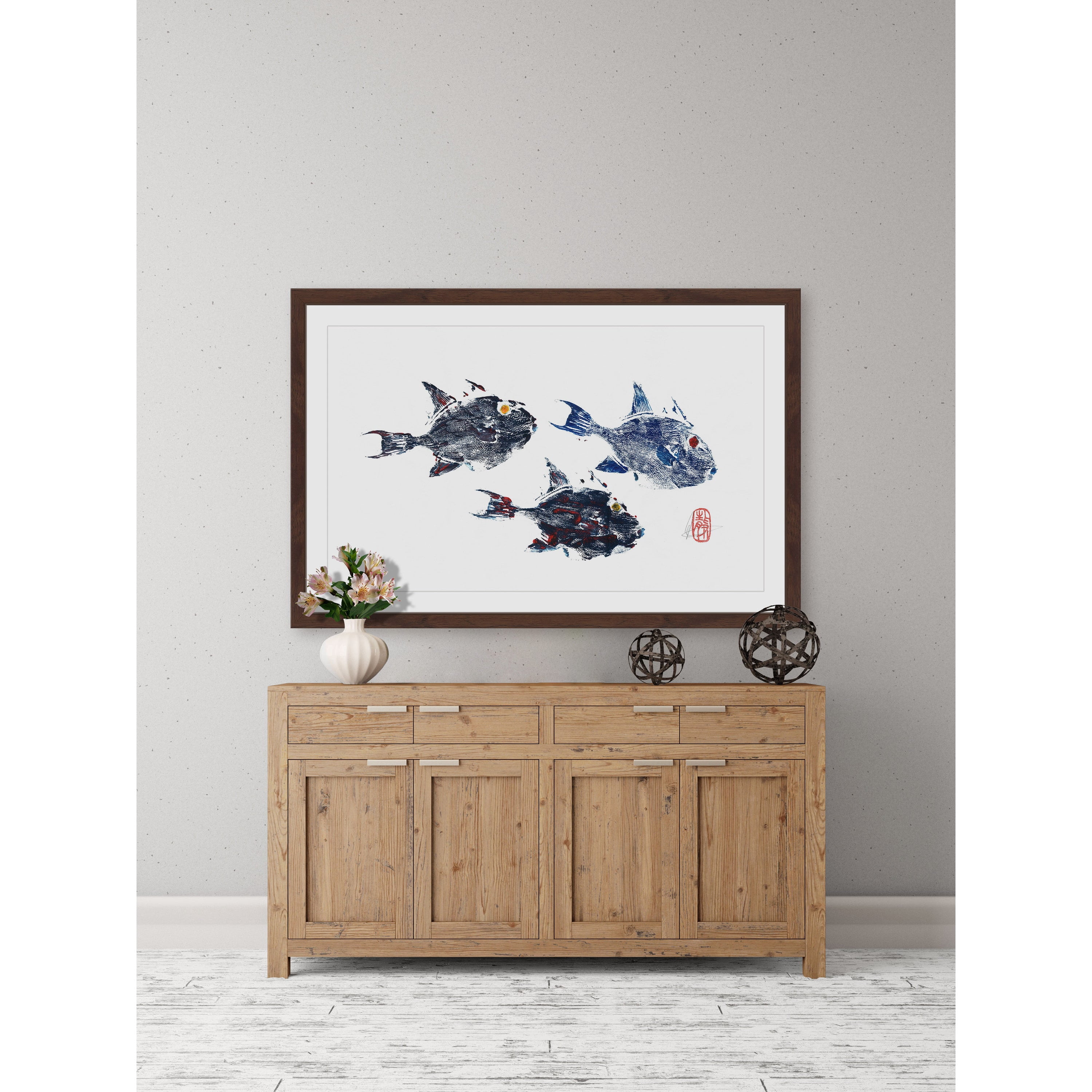 "Small Trigger Fish" Framed Painting Print