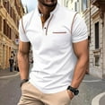 thumbnail image 2 of Mens Tops Mens Tshirts Men's Henley Button Down Short Sleeve Shirt Casual Summer Beach Wedding Shirts with Pocket White XXXL, 2 of 4