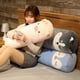 thumbnail image 5 of Peluche de dinosaurio, cerdo, conejo, oso, husky, pato, suave, para dormir durante mucho tiempo, regalo para niñas y niños, 5 of 5