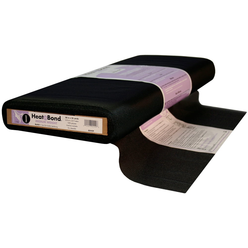 HeatnBond Tricot Medium Weight Fusible InterfacingBlack 20"X25yd FOB