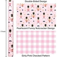 thumbnail image 3 of Reversible Nutcracker Wrapping Paper, Pink Christmas Wrapping Paper, Pastel Pearly-Lustre Nutcracker and Plaid Design Christmas Gift Wrap for Holiday, Party (Mini Roll, 17 Inch X 33 Feet), 3 of 14