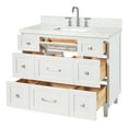 thumbnail image 4 of Ariel Monroe 42 Inch Single Rectangular Sink Bathroom Vanity With Carrara White Quartz Countertop 1.5 inch Edge In White, 4 of 7