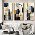 thumbnail image 1 of Designart "Navy Blue Organic Minimal Geometry II" Modern Geometric Framed Wall Art Set Of 3 - Yellow Abstract Frame Gallery Wall Set For Home Decor, 1 of 6