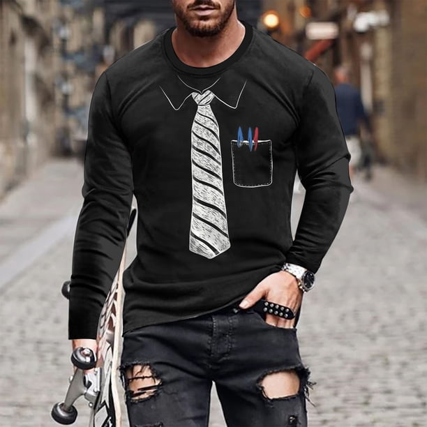 Blusas y camisas de manga larga y cuello redondo, camisetas casuales de moda para hombre, camisetas deportivas con estampado navideño, camisetas de manga larga, blusas de manga larga y cuello redondo,