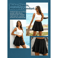 thumbnail image 7 of NICELF Flowy Shorts for Women Boho Ruffle Tiered Womens Skorts Summer Casual High Waist Mini Skirt Double-Layer Floral Skort, Black, 7 of 7