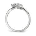 thumbnail image 2 of White Sterling Silver Ring Band Fashion Open Back Cubic Zirconia CZ Round Clear, 2 of 4
